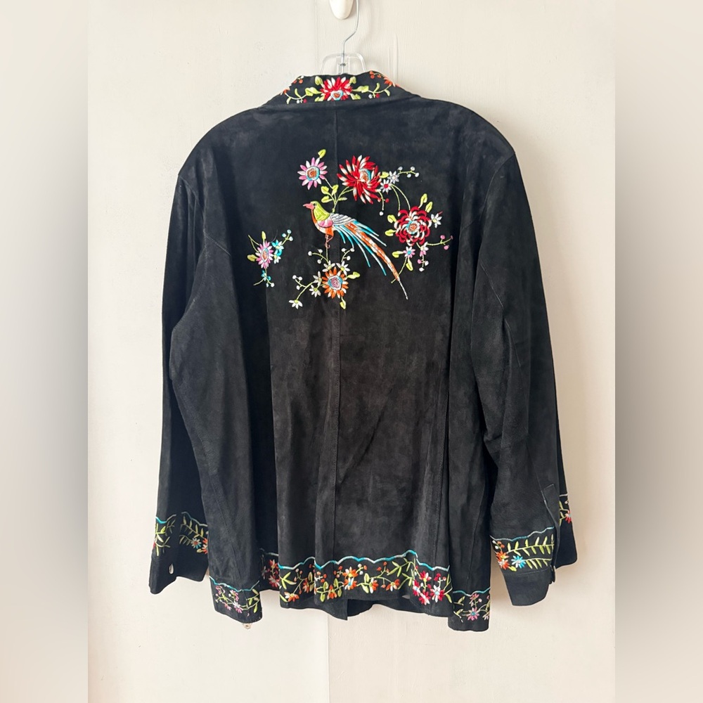 NWOT Avanti Black Multi colored Floral Embroidered Women's Blazer - Picture 4 of 6
